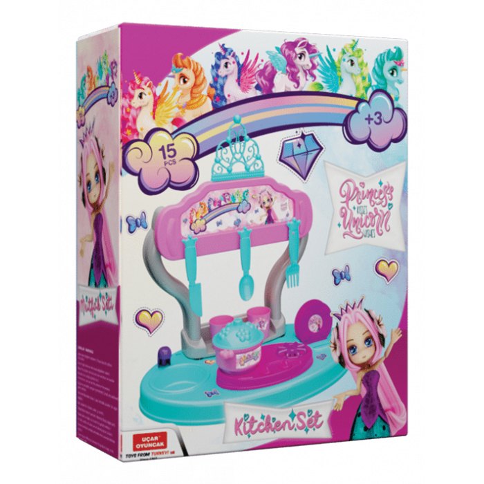 Princess&Unicorn Desktop Kitchen Set 15 Pieces 40 cm