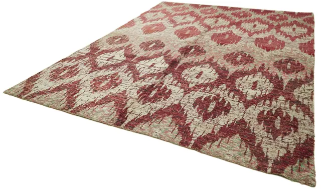 Beige Red Modern Living Room Rug - Wool Handwoven 270x358 cm