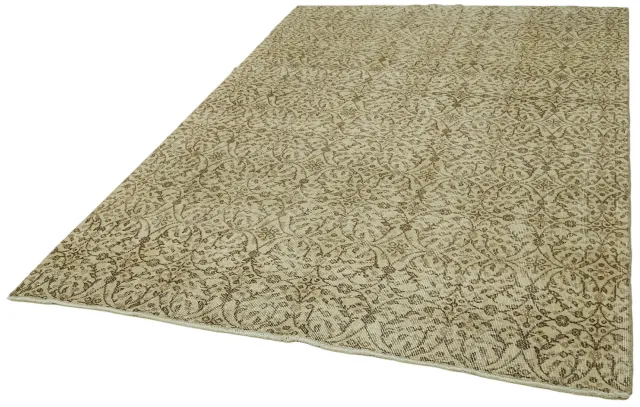 Beige Brown Vintage Bedroom Rug - Wool Handwoven 179x268 cm