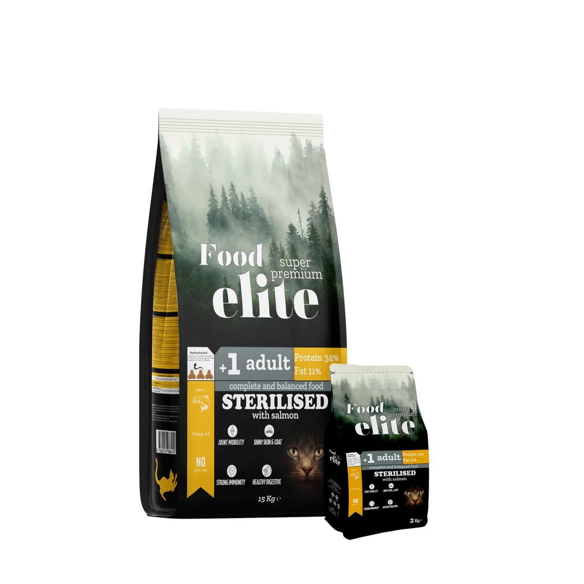 طعام جاف للقطط المعقمة بالسلمون (Food Elite)