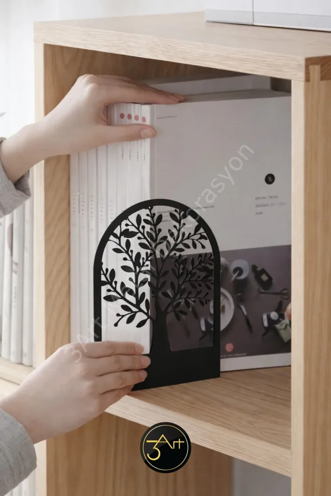 Decorative Bookend with Tree Figure