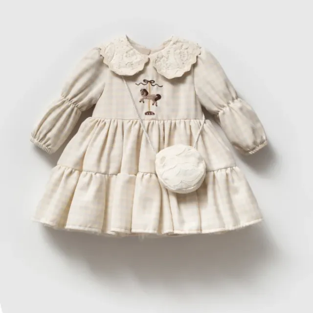 Cumino Baby Girls’ Embroidered Dress and Bag Set CMN3950
