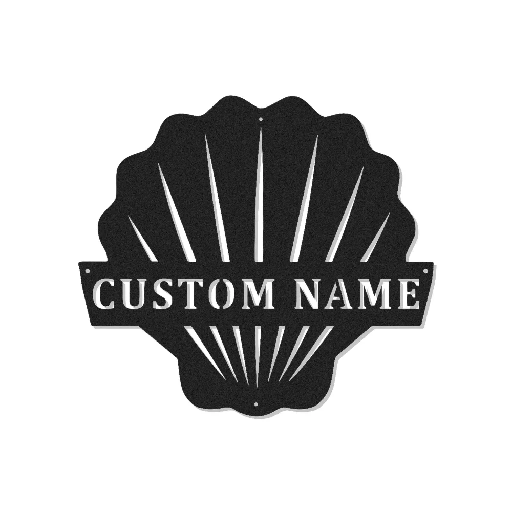Scallop Shell LED Metal Sign