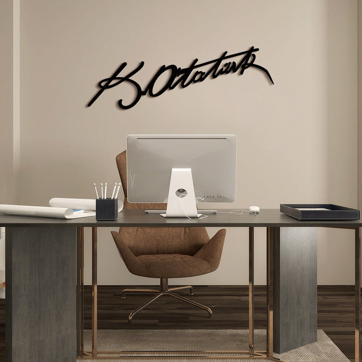 APT766 Ataturk Signature Metal Wall Art