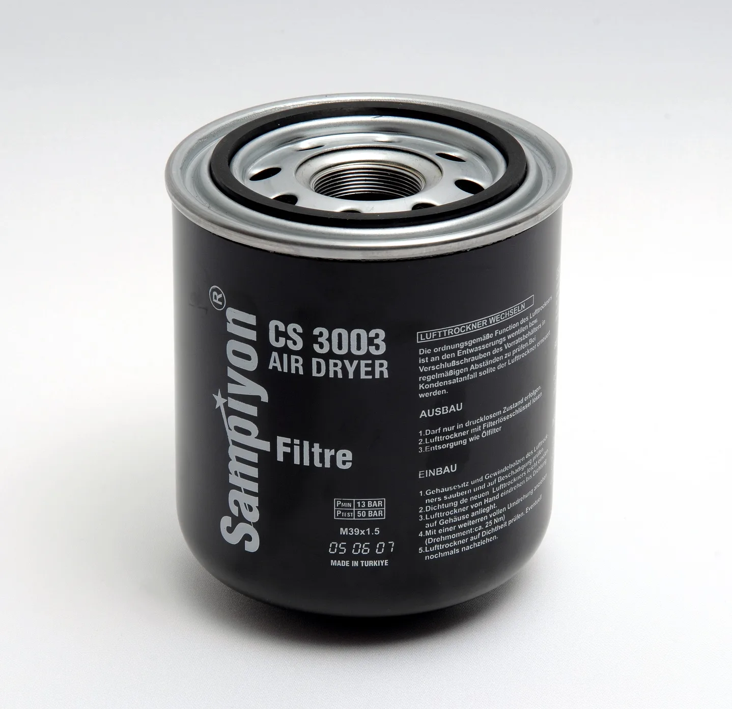 Spin-On threaded air dryer filter