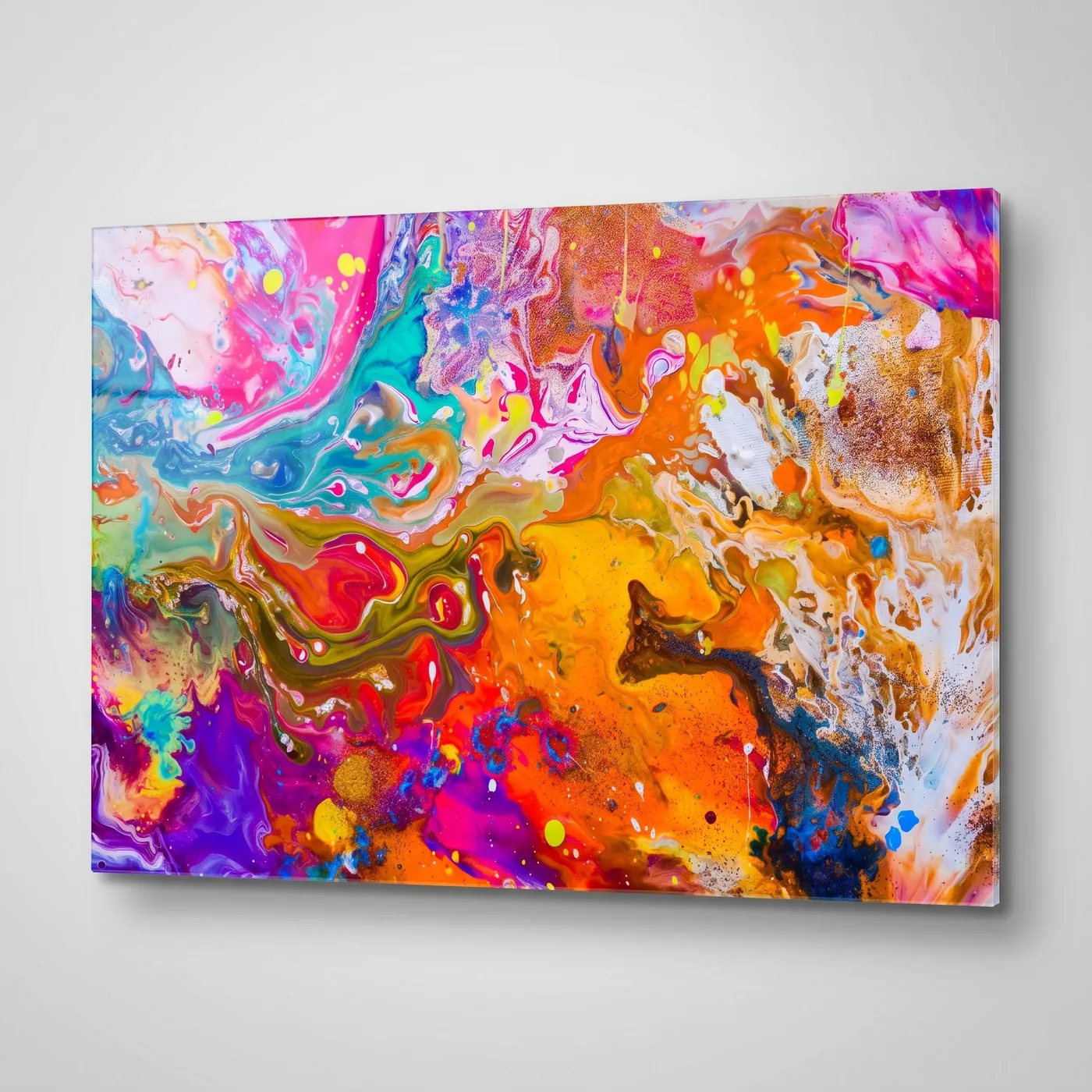 Colorful Fluid Abstract Horizontal Glass Wall Art glass wall art