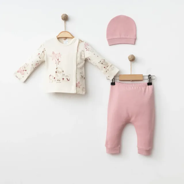 Çiçek Bebe A5001 Lamb Three-Piece Newborn Set
