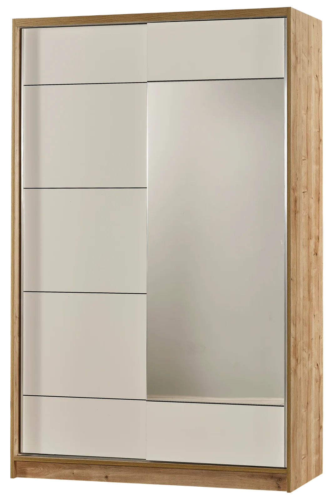 Tiona 130-Size Sliding Wardrobe Oak-Cream