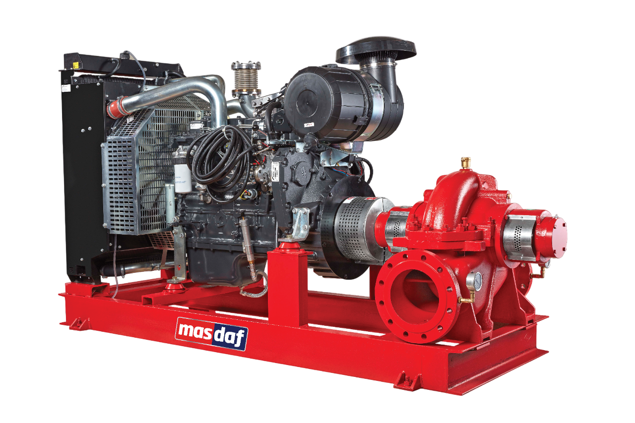 سلسلة YPSP NFPA - مضخات مكافحة الحريق طرد مركزي بشفط طرفي - Masdaf Pump l Masdaf