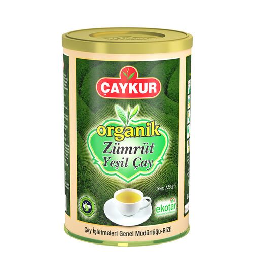 شاي أخضر زمردي عضوي CAYKUR 125 غرام (علبة أسطوانية)
