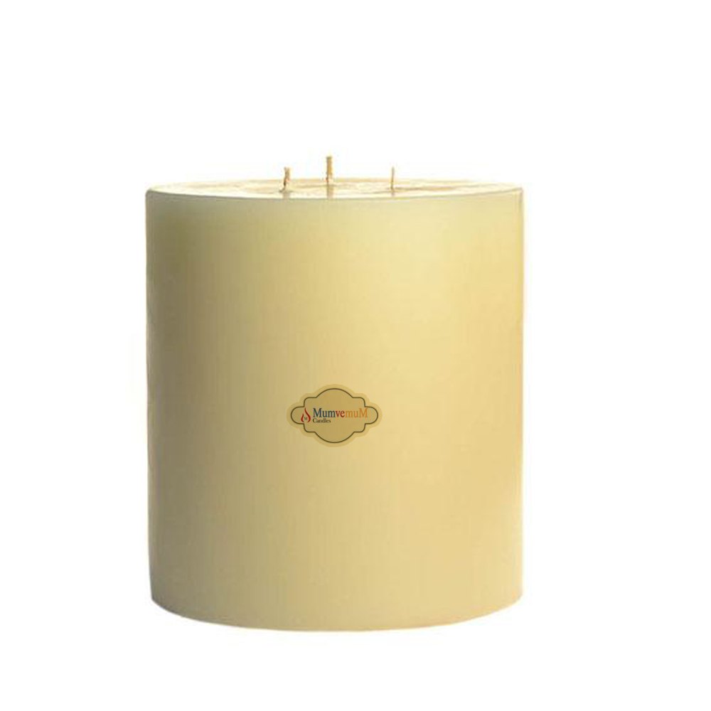 4 cream large cylinder candles 20×20 cm