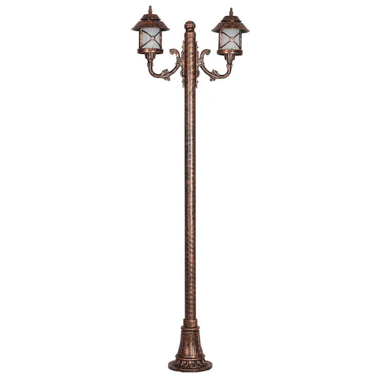 Classic double-arm garden lighting pole