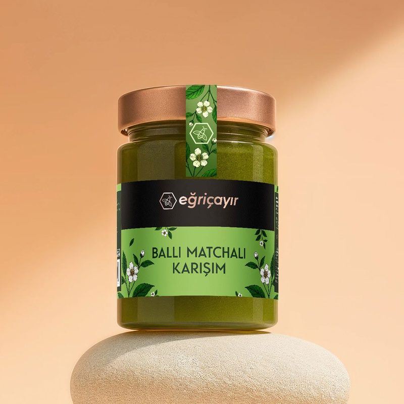 Matcha Honey Blend Raw Flower Honey + Matcha 420g