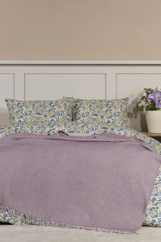 Elart Carlos Waffle Blanket Double (200x220 cm) Purple
