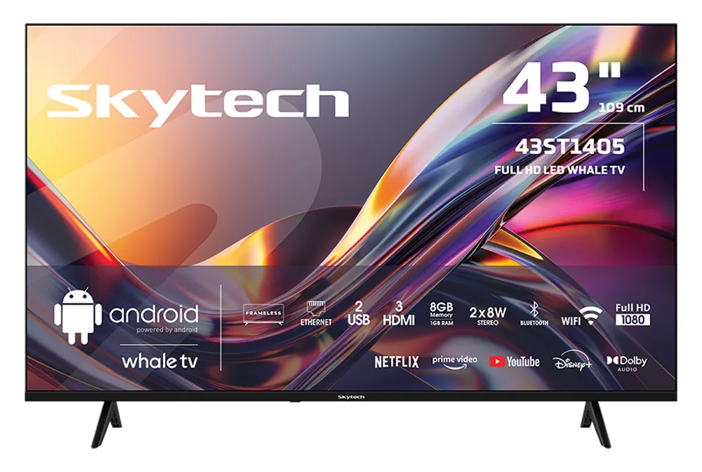 تلفزيون سكاي تك 43ST1405 LED مقاس 43 بوصة بدقة Full HD بنظام ويل