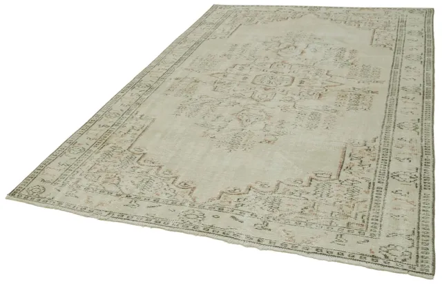 سجادة صالة بيج رمادي معتّقة - صوف منسوج يدويًا 176×269 سم