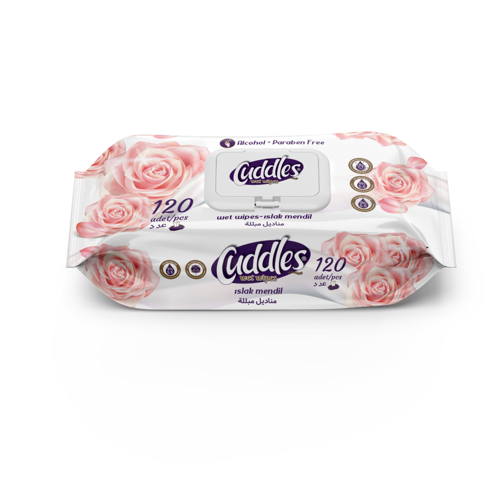 مناديل مبللة Cuddles برائحة الورد