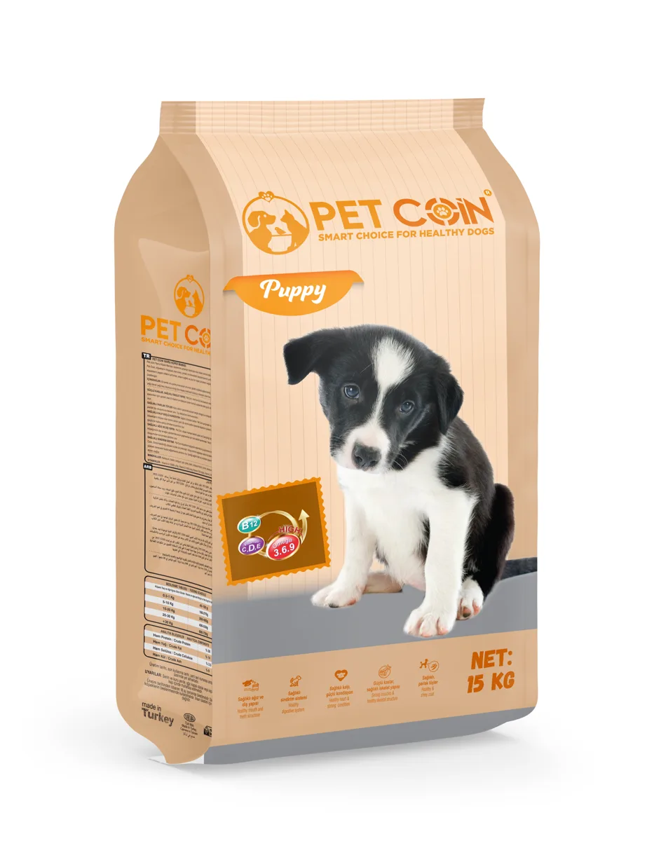 طعام جاف للكلاب الصغيرة (الجراء) بلحم الضأن والأرز (Pet Coin)