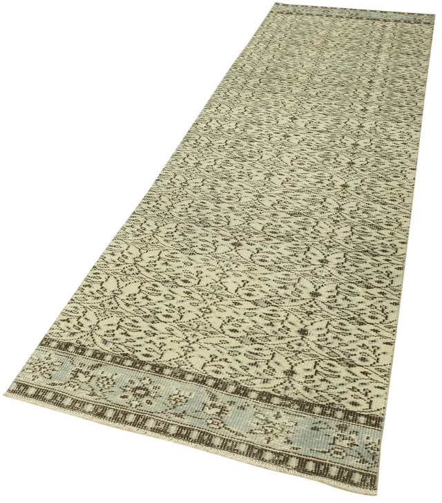 سجادة ممر العتيق باللون الكريمي والبني - صوف بنسج يدوي 90×337 سم
