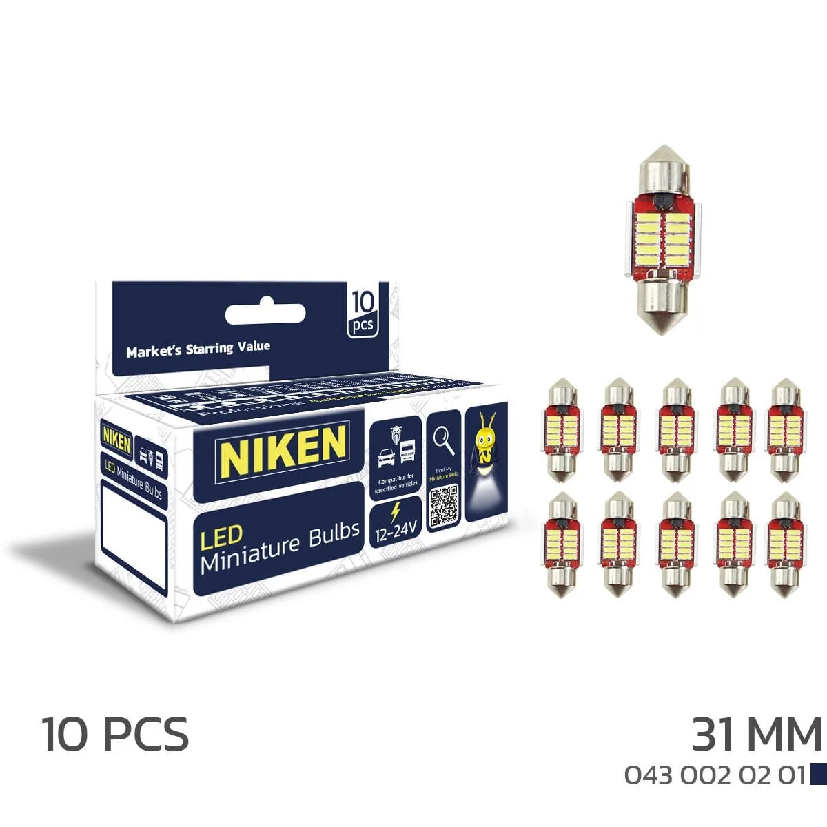لمبات LED سوفيت 31 ملم Canbus (عبوة 10 قطع)