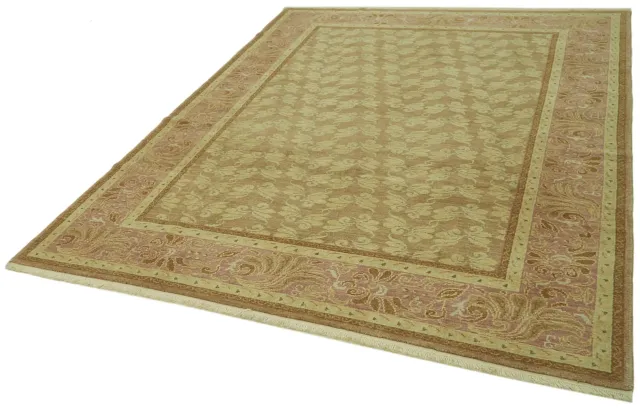 Beige Light Coffee Classic Tabriz Living Room Rug - Wool Handwoven 6 m² 202x275 cm