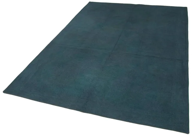 Petrol Blue Modern Bedroom Rug - Wool 169x240 cm
