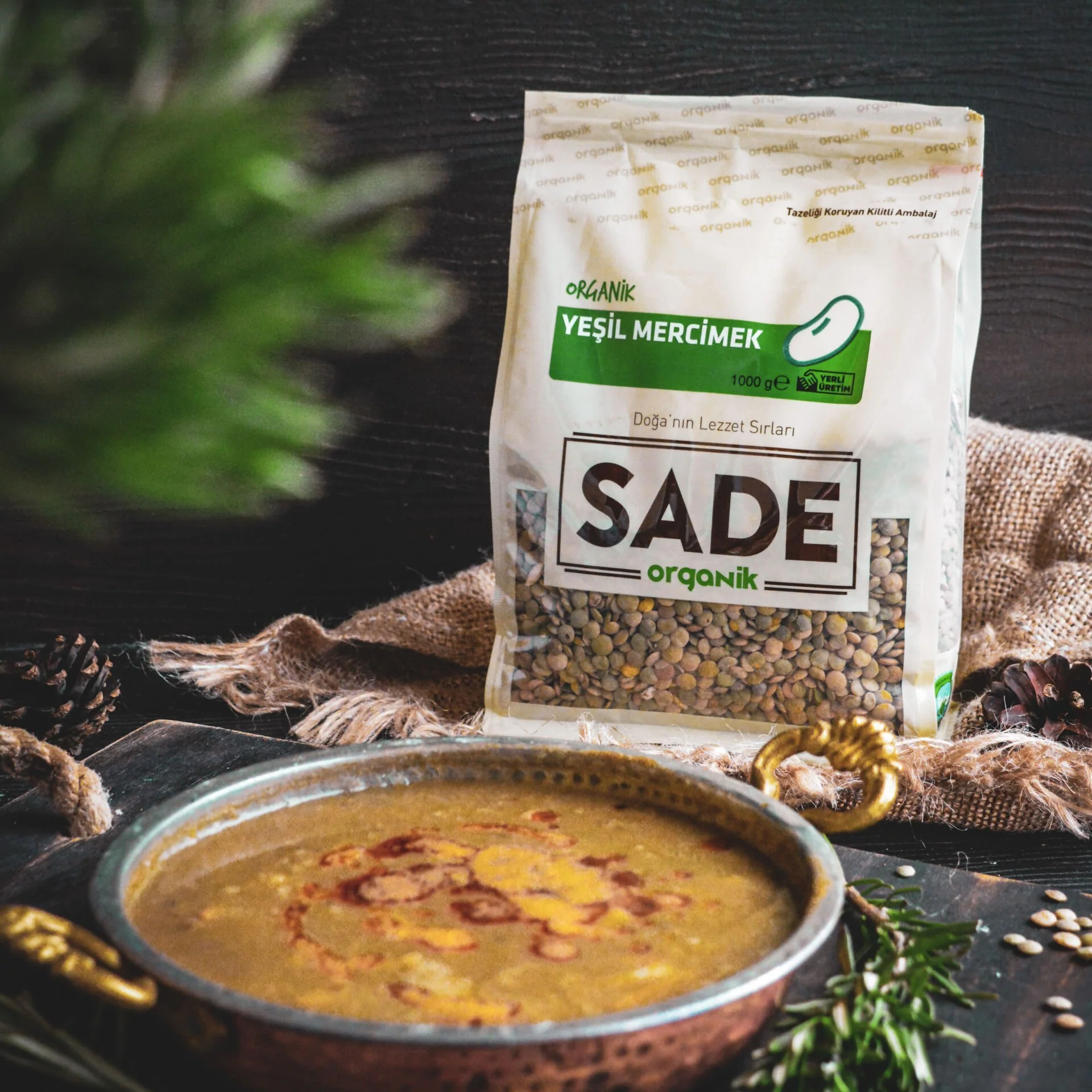 Sade Organic Green Lentils 1000 g