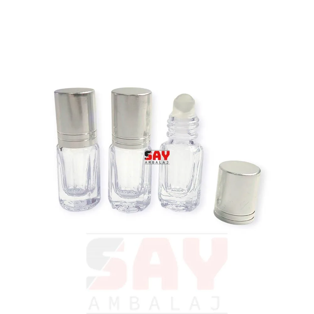 3 ml clear glass roll-on bottle