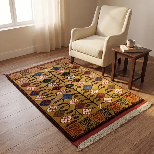 Antique Khorasan Hand-Woven Rug