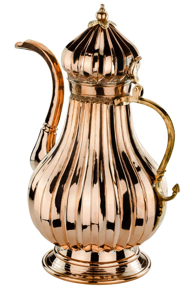 Segmented copper ewer