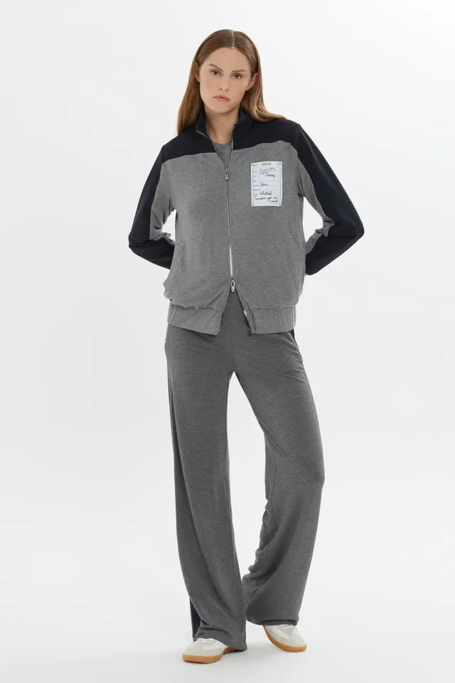 Mesh Lined Zippered Track Top