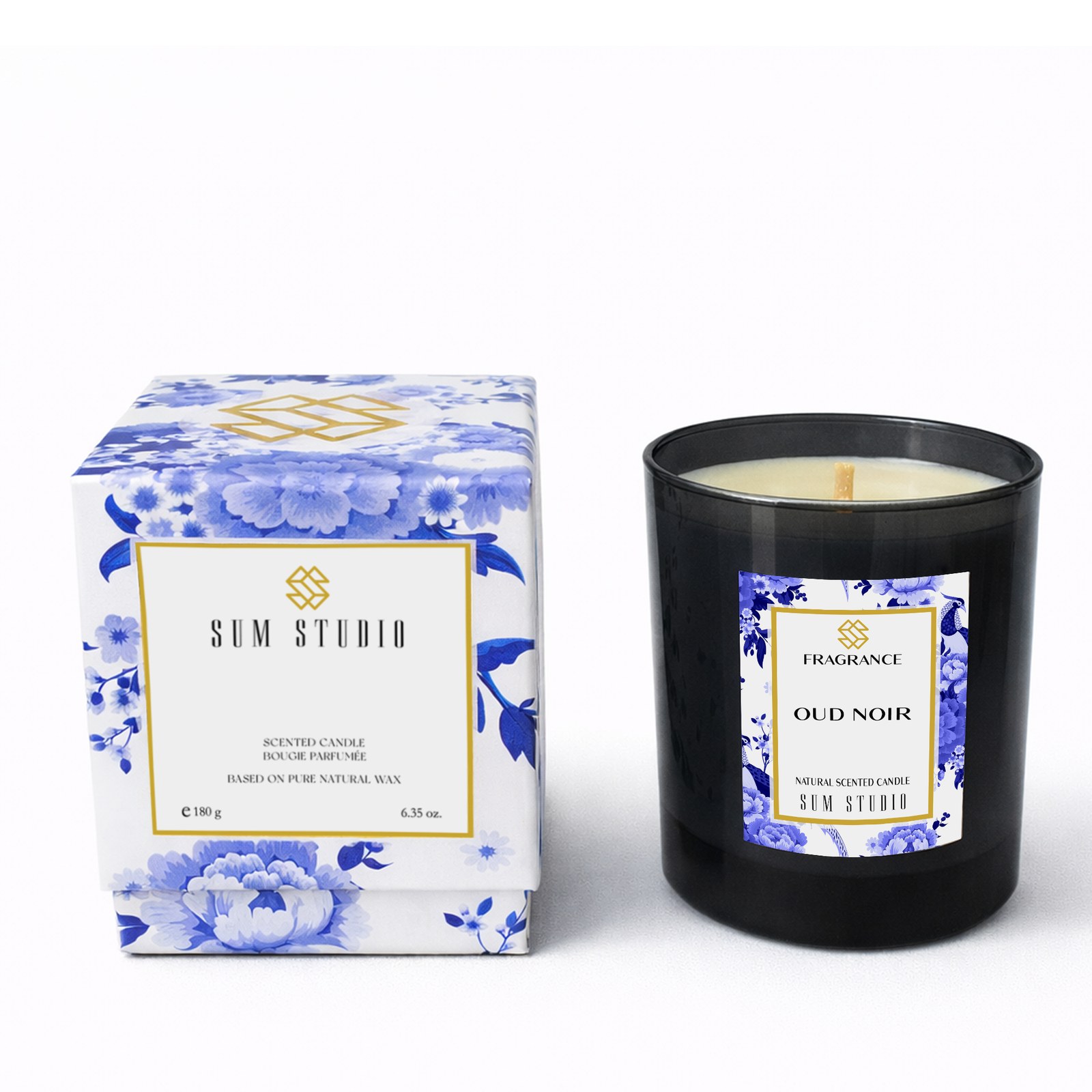 Oud Scented Natural Candle 180 gr