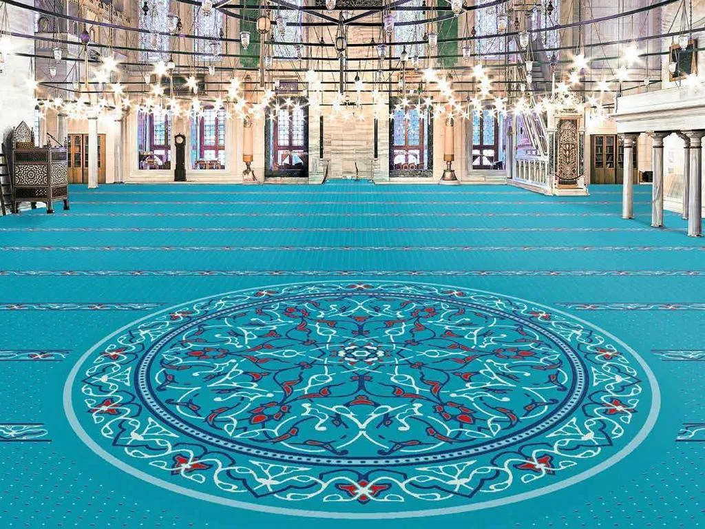 100% wool natural mosque carpet
