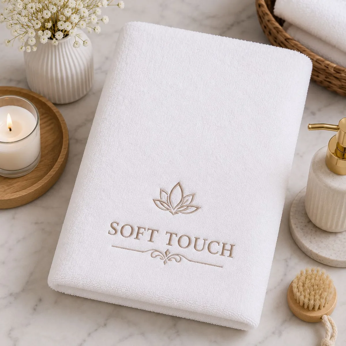 Towel – White (Logolu El Havlusu Beyaz 50x90cm)