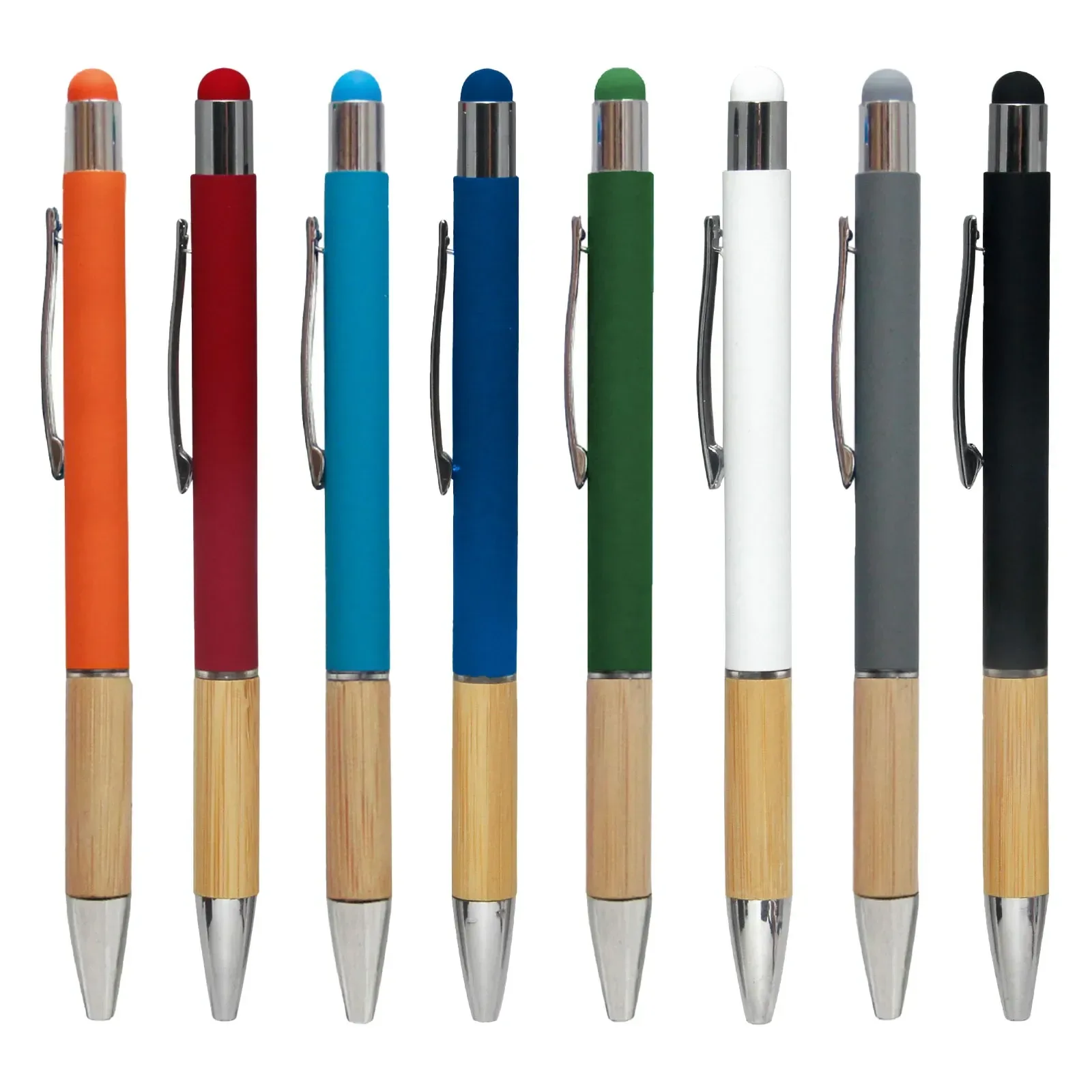 PZ20940 Touchpen Metal Ballpoint Pen with Bamboo Grip