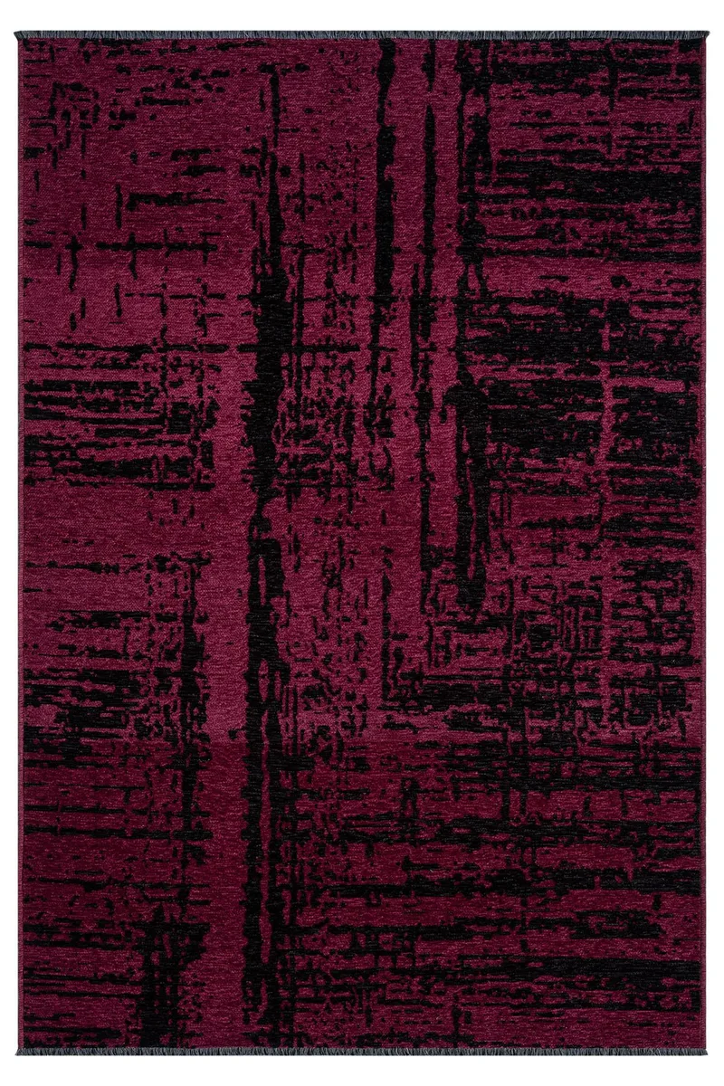 Nova Machine-Made Carpet in Burgundy and Black – Model NV053