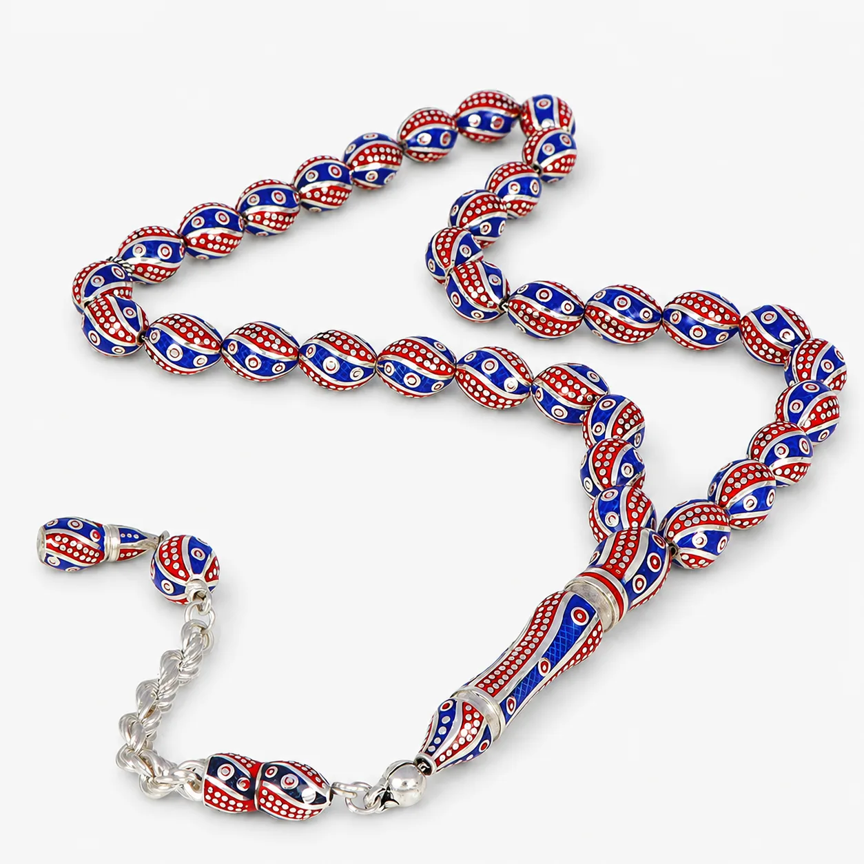 Oltu model prayer beads with 925 silver