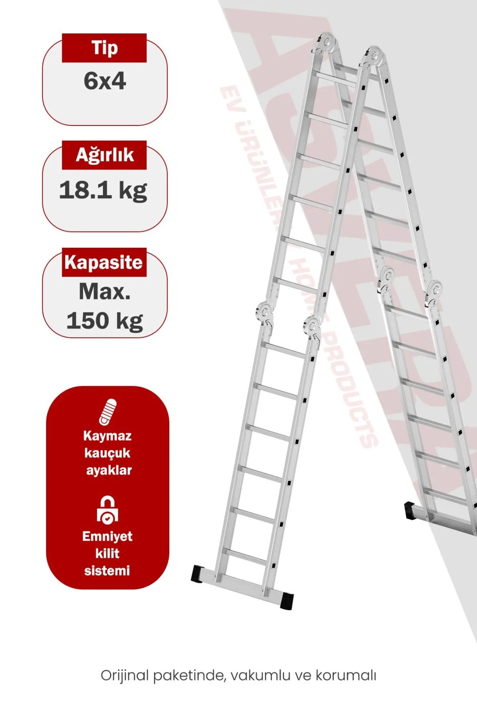 Asvera 6.8 m Acrobat Ladder, 24-Step 4x6