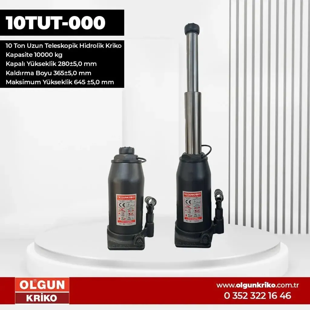 Hydraulic Jack (10 ton) – 10 Ton Uzun Teleskopik Hidrolik Kriko