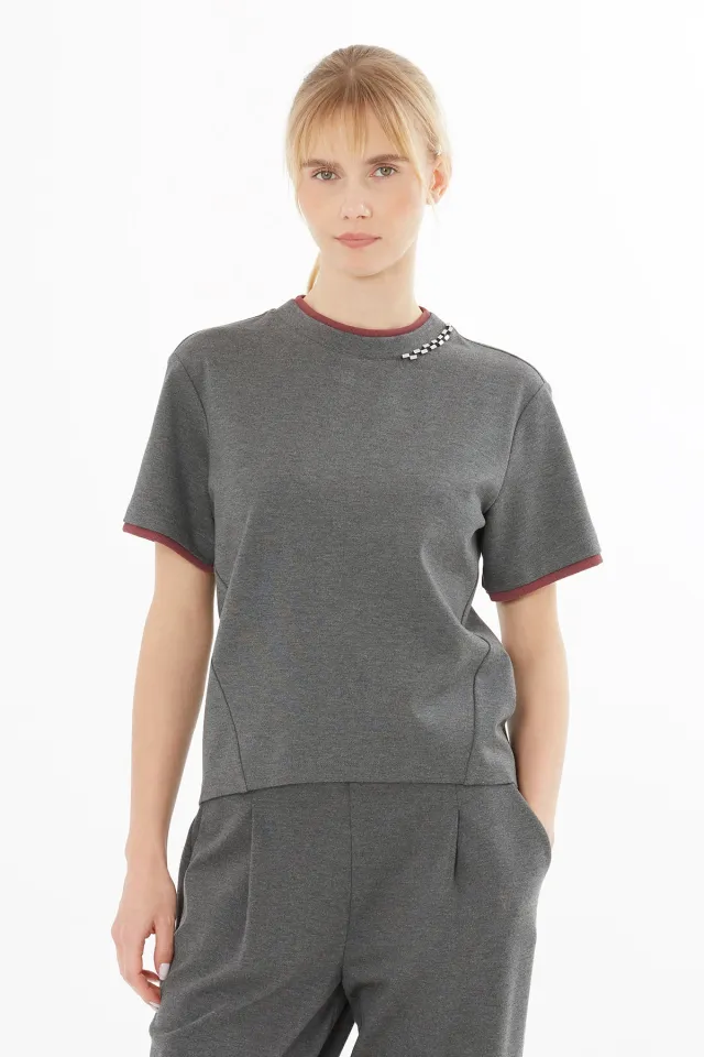 Long-Sleeve with Short-Sleeve Detail Accessorized T-shirt