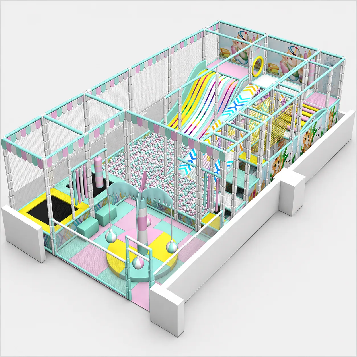 منطقة لعب داخلية ناعمة 50 m²