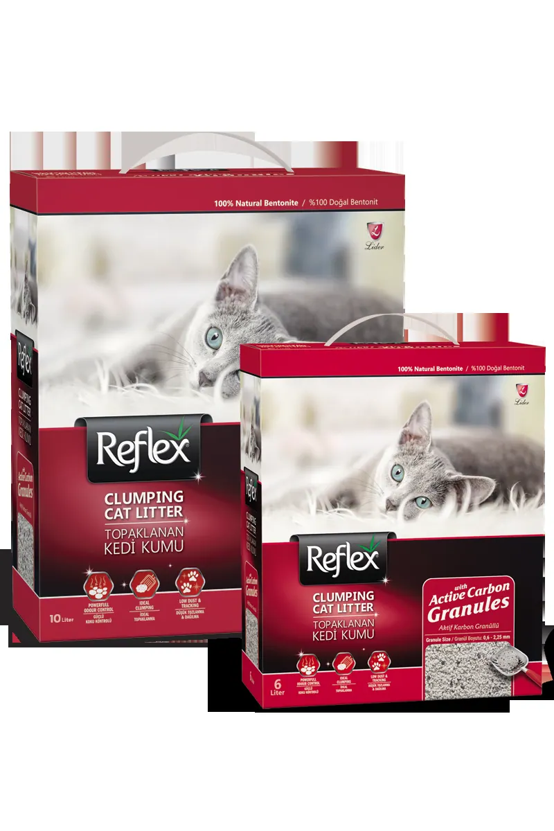Reflex بحبيبات الكربون النشط رمل قطط متكتل