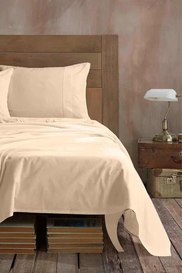 ELART Sheet Set Ranforce 100% Cotton Double 3-Piece (240x260 cm) Cappuccino