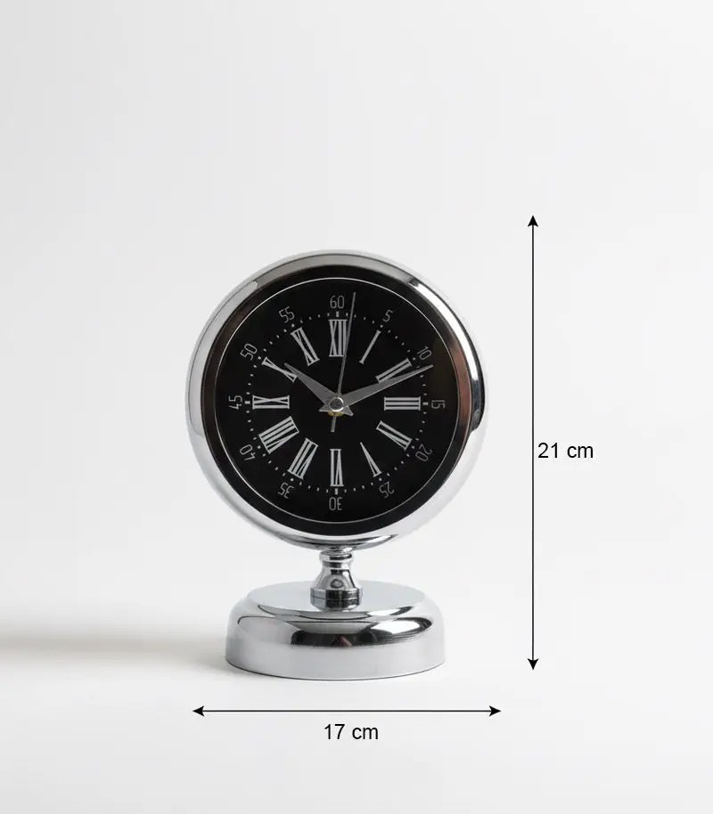 Metal Chrome Table Clock Brave Model