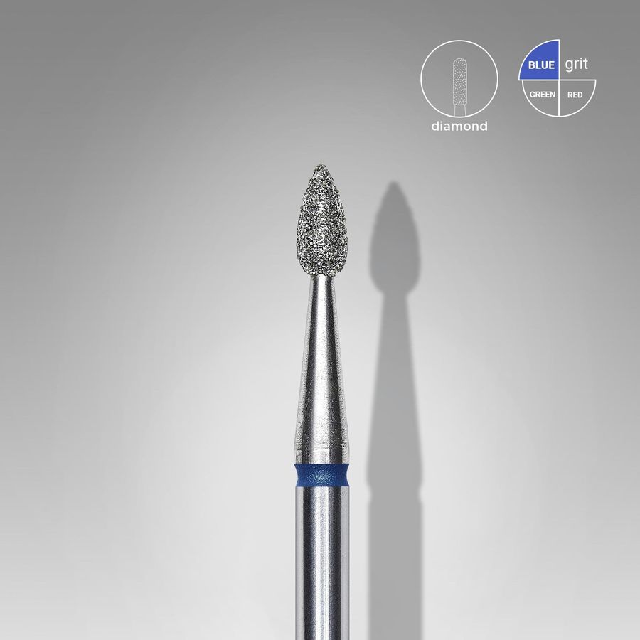 Diamond Drop Ball Burr, Blue, Diameter 2.3 mm, Working Part 5 mm