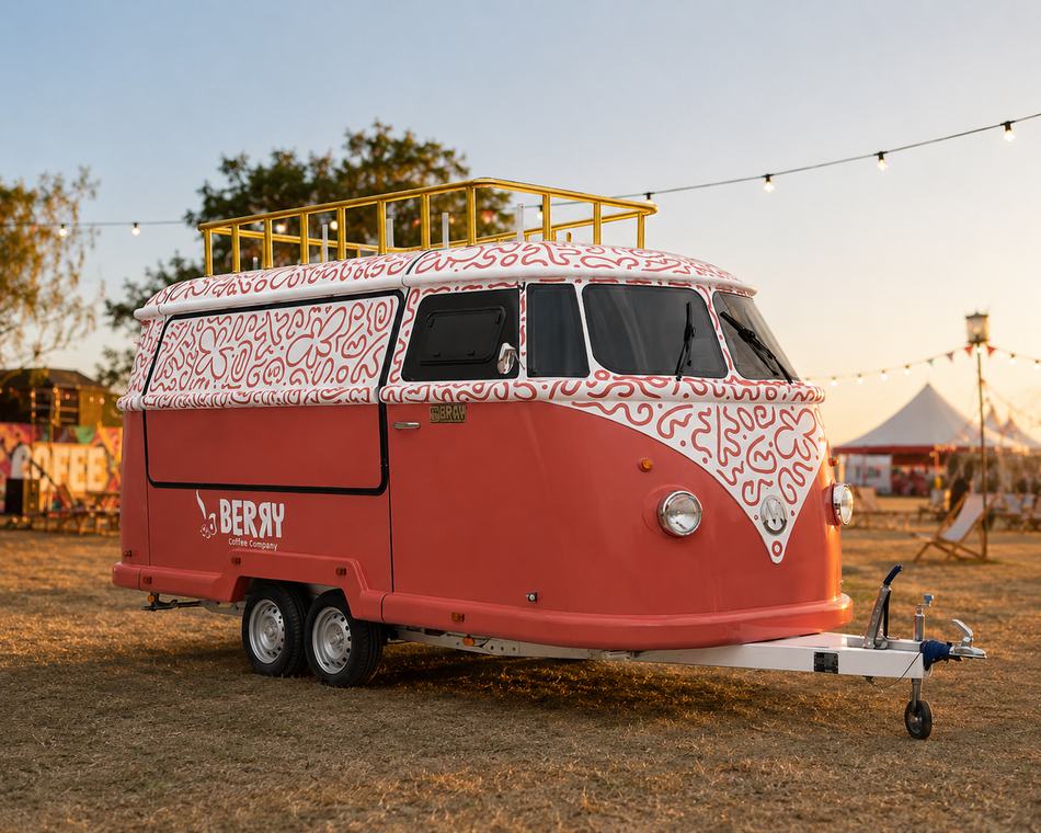 T1 White MDF Mobile Café
