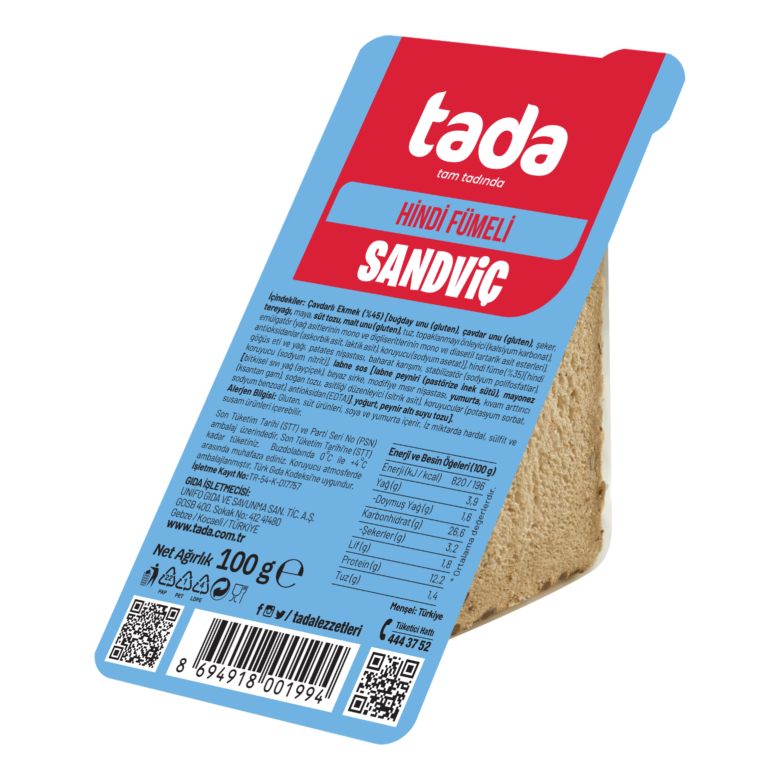 Mini triangle smoked turkey sandwich tada