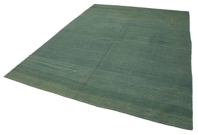 Petrol Green Green Modern Living Room Rug - Wool Handwoven 6 m² 222x291 cm