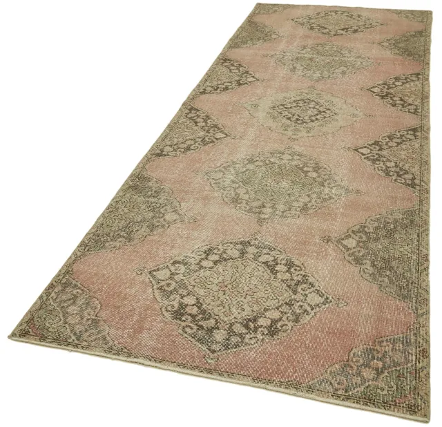 Dusty Rose Beige Vintage Runner - Wool 114x345 cm