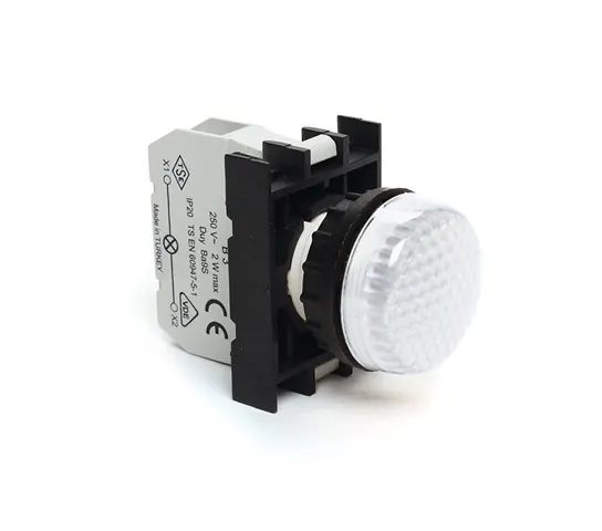 B Series plastic white pilot light 22 mm Ba9S